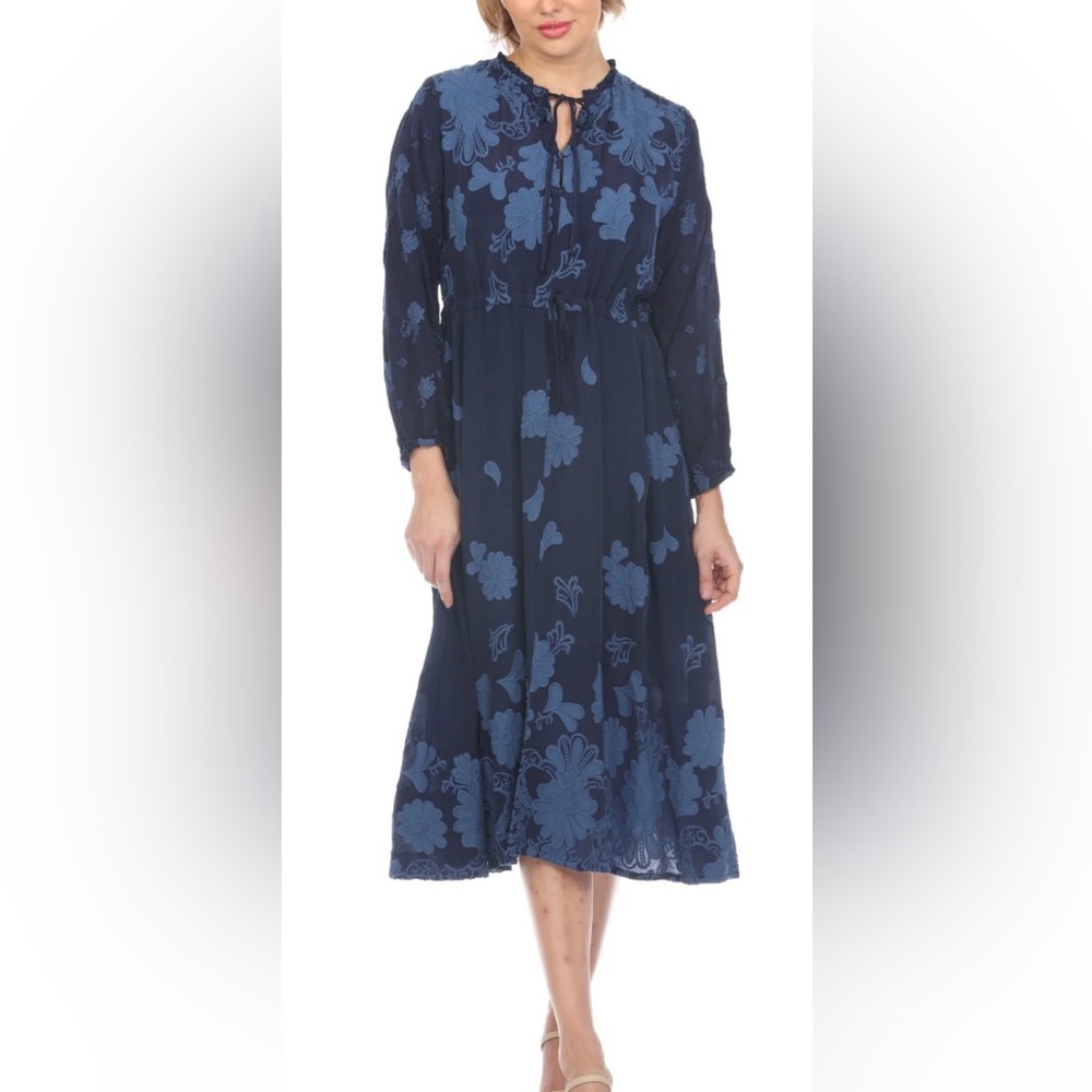 Johnny Was Daisy Leonna Midi Dress Boho Chic